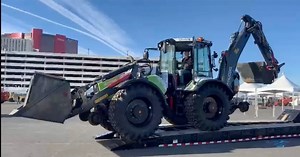 1.7K views · 82 reactions | There are five days to go until CONEXPO-CON/AGG, and the HUDDIG 1370T has just arrived at the site. At the show in Las Vegas, March 14-18, 2023, we will display USA's first full hybrid backhoe loader. Experience it in booth #F8238 and learn more about our full hybrid system Tigon Technology. | Huddig | Facebook