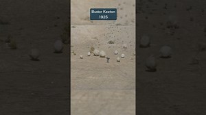 Some incredible stunts by Buster Keaton in color!