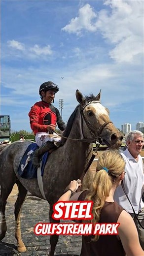 Steel surges late to spring a surprise in R5 under Junior Alvarado for William Mott. #GulfstreamPark
