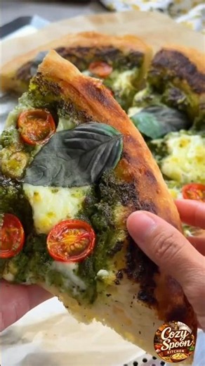Fresh Basil Pesto Pizza That Actually Tastes Italian 🍕🌿 #authentic #foodie