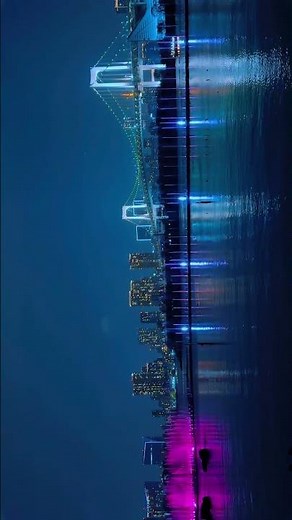お台場の噴水ショー、夜のお台場がライトアップで照らされます。