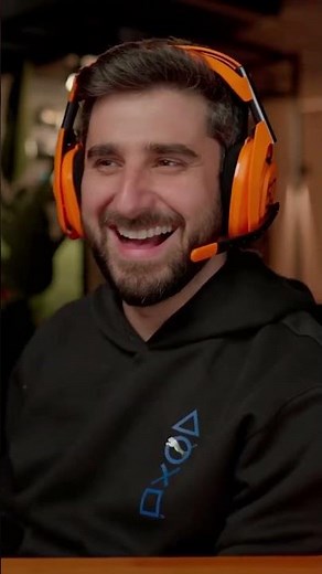 Trying on the A50 X McLaren Racing Edition Headset