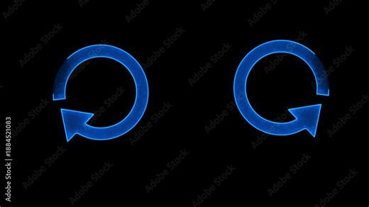Circle arrow refresh and reload icon animation, 4k