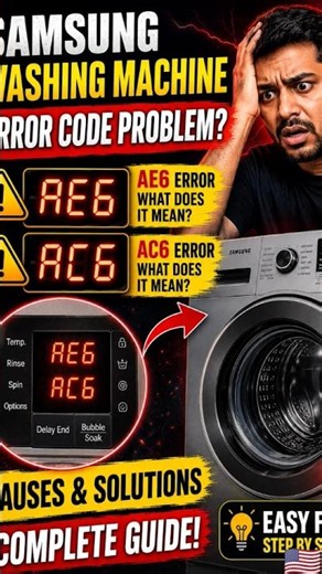 Samsung Washing Machine AE6 & AC6 Error Fix | Easy Step-by-Step Solution #viral