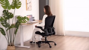 Ergonomic Office Chair, Comfort Swivel Home Office Task Chair, Breathable Mesh Desk Chair, Lumbar Support Computer Chair with Flip-up Arms and Adjustable Height