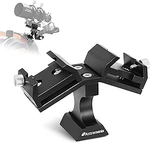Astromania Dual Finder Scope Mount, Finderscope Mounting Bracket with Double Finder Mount Bracket - Adjustable Metal Aluminum Telescope Finder Bracket Installation of Red Dot Finderscope for Telescope