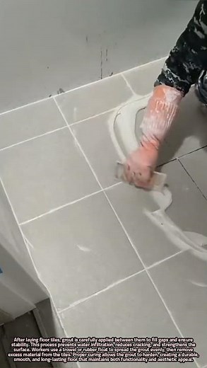 Applying Grout Between Floor Tiles to Ensure Durability and Smooth Finish