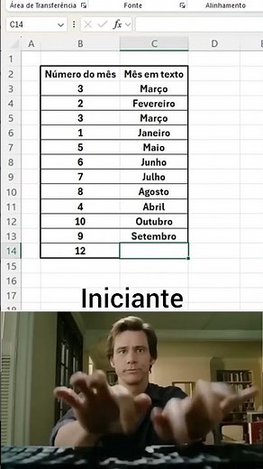 Como converter mês numérico em texto no Excel
