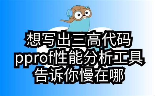 想写出三高代码pprof性能分析工具告诉你慢在哪