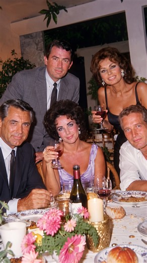 Cary Grant, Gregory Peck, Elizabeth Taylor, Sophia Loren y Paul Newman #hollywood #cinema