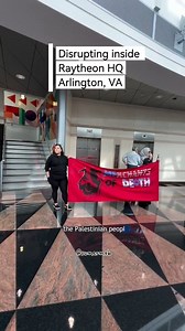 We protested RTX (aka Raytheon) a weapons manufacturer right here in Arlington, VA. They are one of many weapons companies who profit off of the blood and pain and suffering of the Palestinian people. | Ate Feh