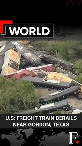 #FPReels: 35 Union Pacific Train Cars Derail in Rural Texas, No Injuries Reported At least 35 Union Pacific freight train cars derailed near Gordon, Texas, on Tuesday afternoon, prompting an emergency response. Officials said no injuries occurred, and no evacuations were ordered. The incident was treated as a hazardous material situation, though the cargo was not immediately known. Fire crews worked to contain a grass fire near the wreckage, while Union Pacific teams began damage control. | Firs