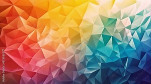 A vibrant background featuring an array of multicolored triangular shapes creating an abstract and dynamic composition.