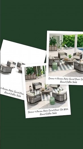 Sereno 4-Person Patio Swivel Chair Set With Round Coffee Table
