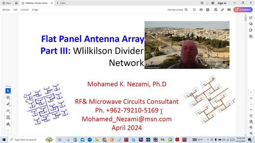 Part 3 Antenna Array Feed Networks Design and Modeling, Wilkinson power divider