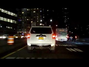 Driving through Downtown New York City northbound (Night)