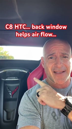 C8 HTC back window helps reduce wind in the cabin.