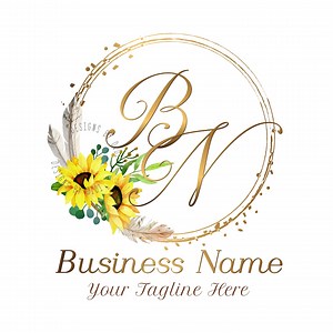 Sunflower Initial Logo: Floral Boutique Design (digital File) - Etsy