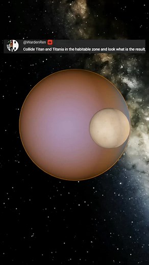 Collision of Titan and Titania: A New Earth Simulation