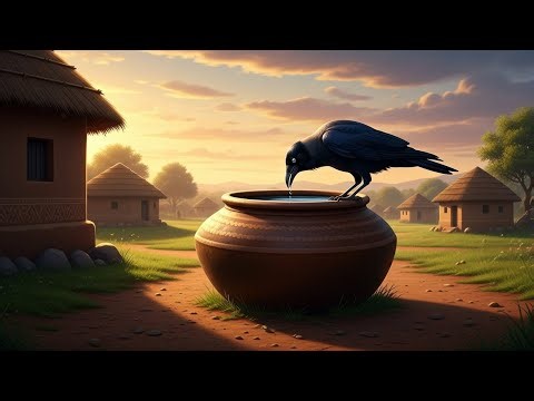 👉 The Thirsty Crow 🐦 | A Smart Moral Story for Kids | Kids Story Time