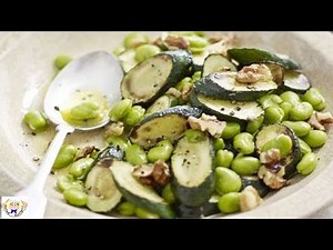 Broad bean and courgette salad