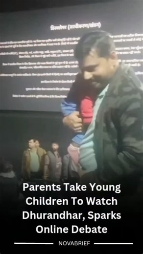 Nova Brief on Instagram: "A video from Ashima Mall in Bhopal has gone viral showing parents bringing children aged between three and eighteen to watch Dhurandhar, a film many viewers feel is unsuitable for young audiences. The clip has triggered a wider discussion online about age-appropriate content, parental responsibility, and the need for better awareness around film certifications. #dhurandhar #parenting #movies #socialmedia #publicreaction"