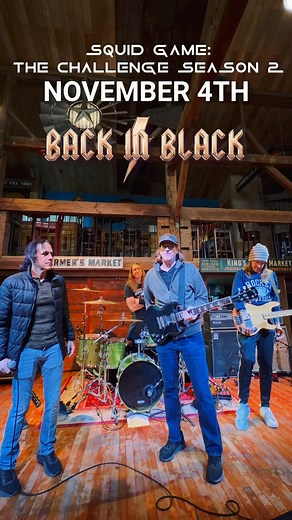 21K views · 254 reactions | The news is OUT Back in Black will be on Netflix’s Squid Game The Challenge Season 2! Tune in Tuesday November 4th! • #acdc #tribute #cover #squidgame #Netflix #SquidGameTheChallenge #rocknroll #music #dallas #texas #acdcfamily | Back in Black | Facebook