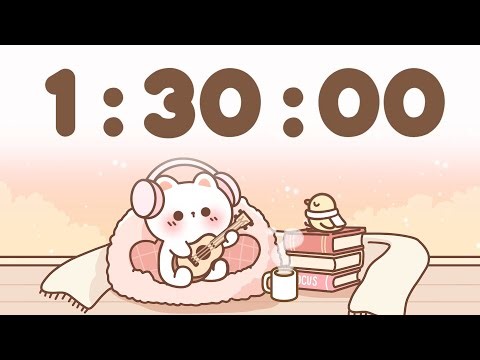 90 Minute Timer 🐱 1 hour 30 minute Study Timer for Classroom Focus