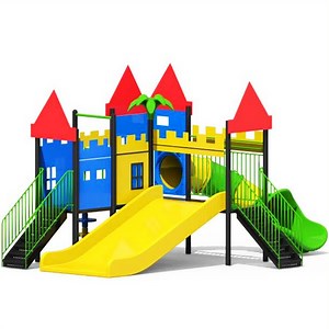 [Hot Item] Adult Water Park Equipment Fiberglass Slide Children's Playground Castle Shape