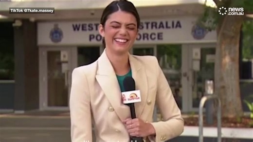 Reporter's strange moment with cameraman