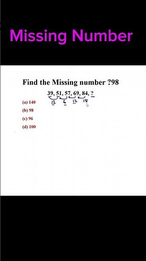 Missing Number Trick | Fast Math Reasoning for Exams #MathTricks #ReasoningQuestions