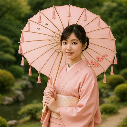 Japanese Silk Parasol Umbrella – Traditional Asian Dance Parasol With Tassels - Etsy