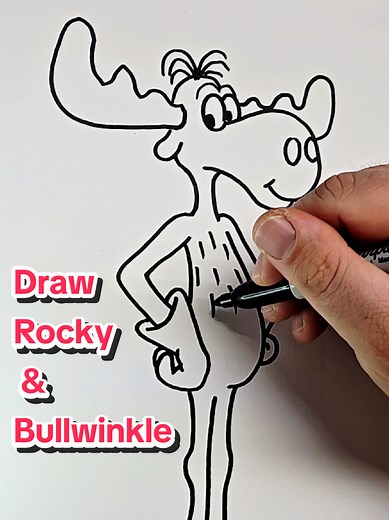 How to Draw Rocky and Bullwinkle Step by Step