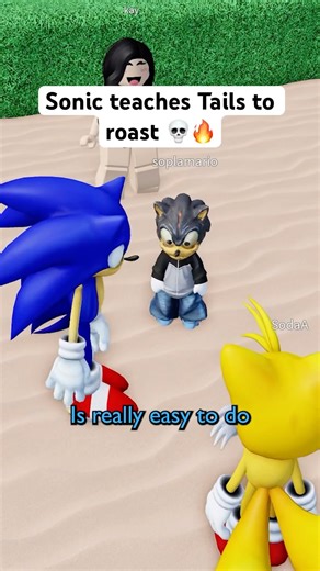 SONIC TEACHES TAILS HOW TO ROAST 💀🔥 #roblox #micup #sonic