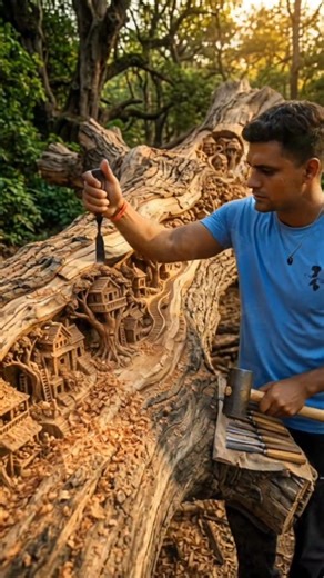 The sculpture big trunk art for wood #shorts #shortvideo #skulpture #trunk