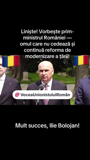 Liniște! Vorbește prim-ministrul României — omul care nu cedează și continuă reforma de modernizare a țării! Mult succes, Ilie Bolojan! 🇷🇴