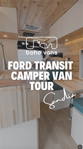 The ultimate Ford Transit conversion. 🛠️✨ Clean, functional, and ready for the road. Is this the perfect van life layout? Let us know in the comments! #vanlife #fordtransit #vanbuild #tinyhome #adventuremobile reelsinstagram | Boho Camper Vans