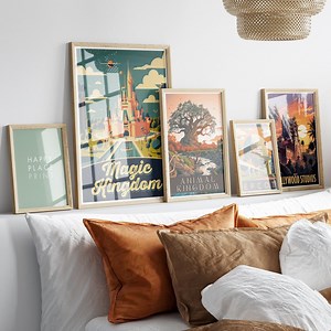 Disney World Posters: Retro Four Parks Collection - Magic Kingdom & More - Etsy