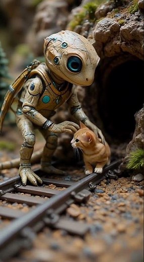 🎥 Alien & Cat Edition 🧵🛤️異星人と猫の物語 🎬🌠#cute #alien #shorts #viral