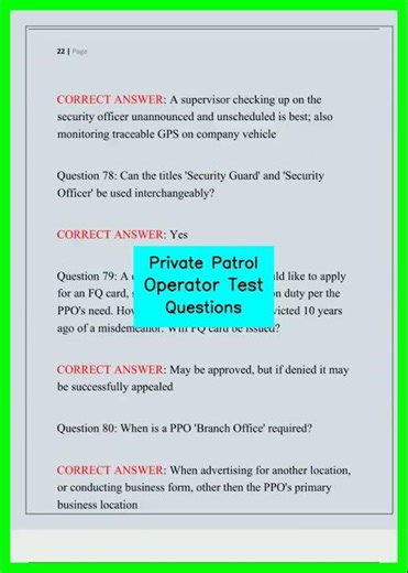 Private Patrol Operator Test Questions video