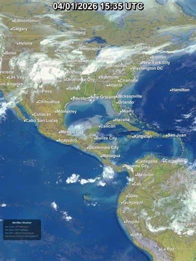 Americas East Coast 24 Hour Satellite & Lightning Weather | April 01, 2026