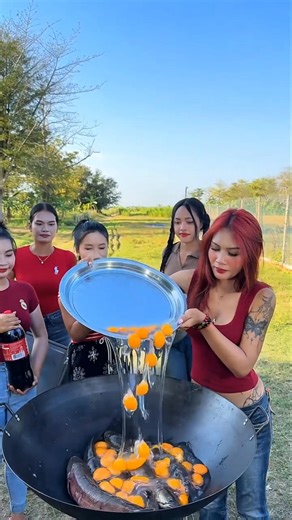 Girls Gang Cooking Desi Fish 😍 #shorts