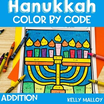 Hanukkah Math Activities Worksheet Craft Coloring Pages Color by Number Addition