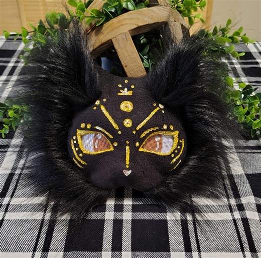 Therian Black Cat Mask | Night Shaman Cosplay Mask for Quadrobics | Fursuit Head | Warrior Cat Roleplay Gear - Etsy