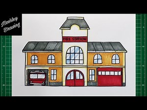 How to Draw a Fire Station Easy Step by Step