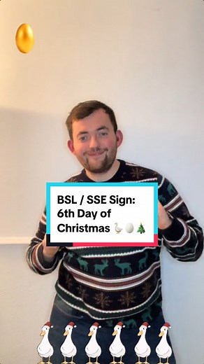 6.5K views · 547 reactions | Today’s new Sign in British Sign Language is? Today’s sign is #6thdayofchristmas ! Join me everyday for new signs in British Sign Language! #deaf #bsl #signlanguage #christmas #song #6geesealaying #sse #謹#讀 # Note: I’m from the South UK so some signs are regional! | The Deaf Chef | Facebook
