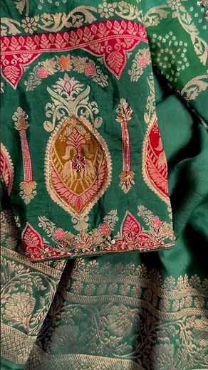 Deep Green Silk Saree with Full-Sleeved Designer Blouse | Effortless Festive Grace #sareedotcom
