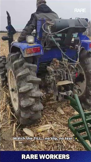 Fast Blue Tractor—Machine Churns Soil Deeply !