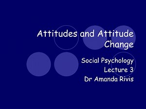 Attitudes and Attitude Change - SlideServe
