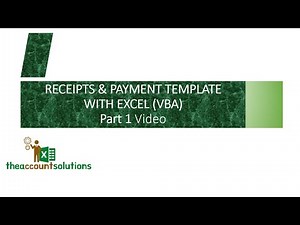 Automated Excel Template to record Cash & Bank Transactions (VBA) Part 1 Video demo